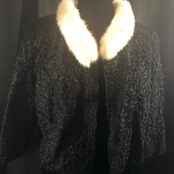 Vintage Pam Stewart Mohair Fox Collar Jacket - Picture 1 of 6